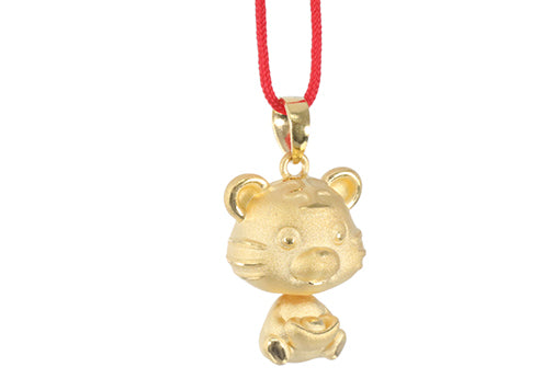 24K Gold Tiger Pendant