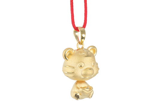 24K Gold Tiger Pendant