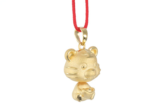 24K Gold Tiger Pendant