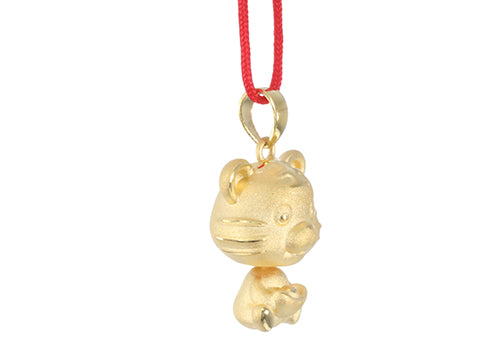 24K Gold Tiger Pendant