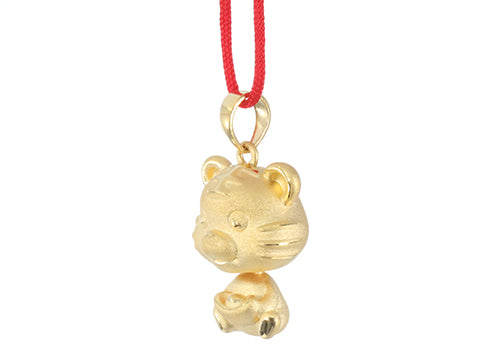 24K Gold Tiger Pendant