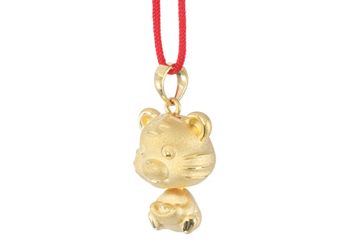 24K Gold Tiger Pendant