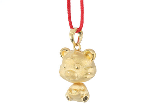 24K Gold Tiger Pendant