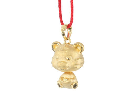 24K Gold Tiger Pendant