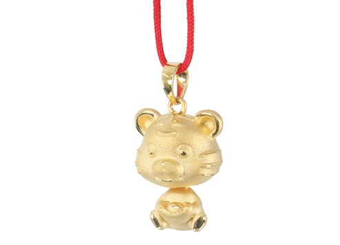 24K Gold Tiger Pendant