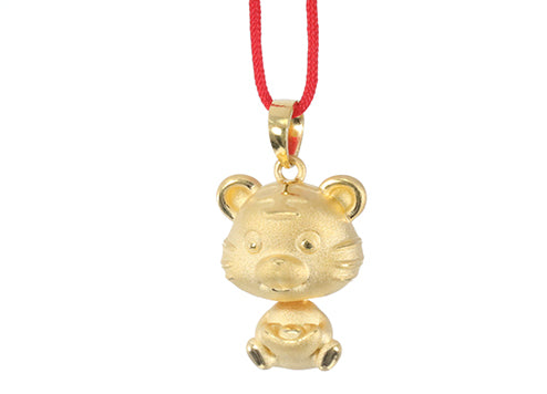 24K Gold Tiger Pendant