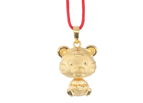 24K Gold Tiger Pendant